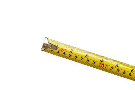 Measurement tape on white isolated background