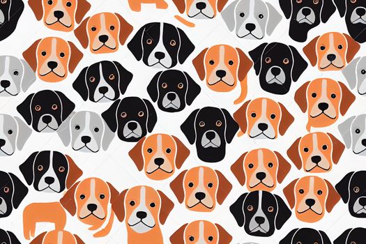 Childish seamless pattern with hand drawn dogs. Trendy scandinavian background. Perfect for kids apparel,fabric, textile, nursery decoration,wrapping paper