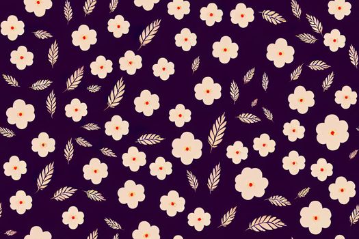 Dark Enchanted Vintage Flowers and Birds seamless pattern . Magic forest background.