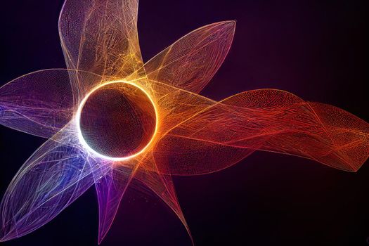 Abstract magic light effect on black background