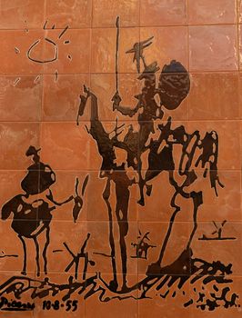 el quijote , painting by picasso street art