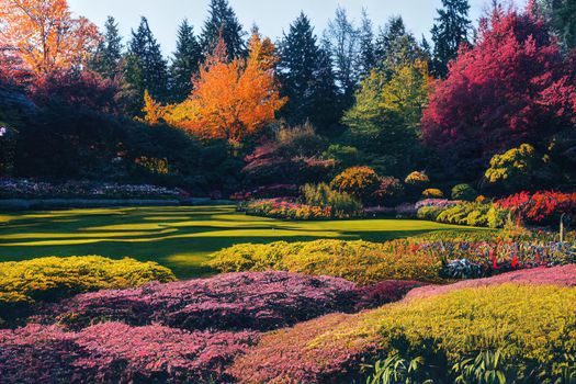 VANCOUVER, Canada, October 26 2019 VanDusen Botanic Garden, Glow in the garden even 2019