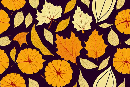 Cute autumn seamless pattern and background