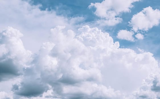 Panorama blue sky with tiny clouds nature abstract seasonal background