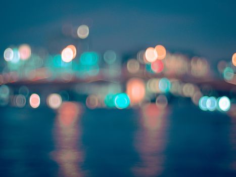 abstract background blur Bokeh city lighting of cityscape downtown skyline