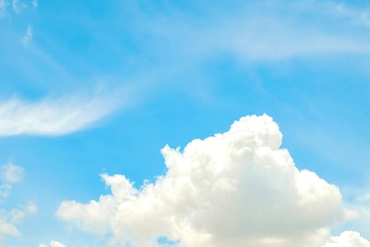 white cumulus clouds on Cloudy blue sky fair weather day abstract nature season background