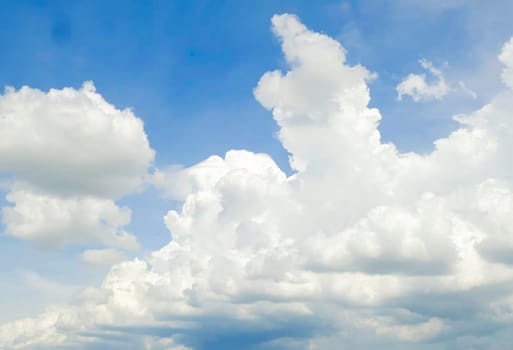 Panorama blue sky with tiny white clouds nature seasonal background