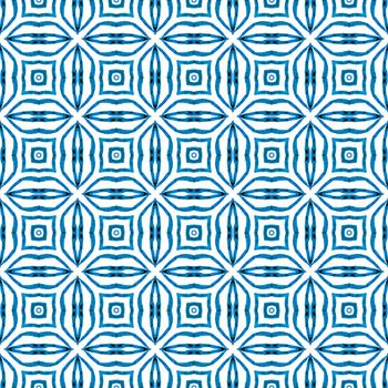 Textile ready mind-blowing print, swimwear fabric, wallpaper, wrapping. Blue splendid boho chic summer design. Arabesque hand drawn design. Oriental arabesque hand drawn border.