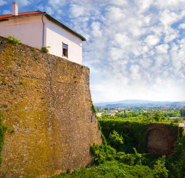 Old medieval castle with towers.