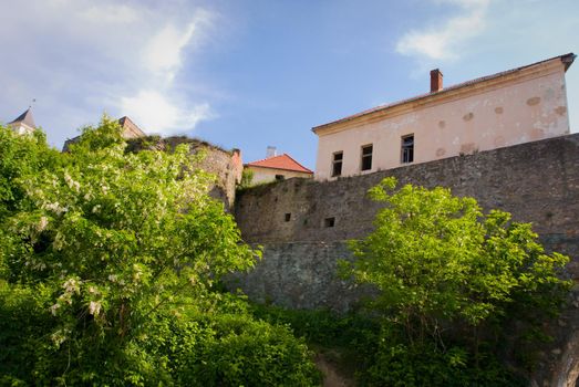 Old medieval castle with towers.