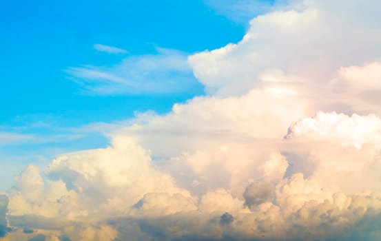 golden cloud and warm gray sky at sunset abstract nature background.