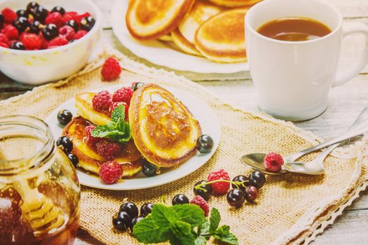 pancakes on a light background. selective focus. nature.