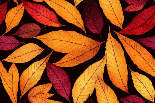 Seamless Botanical pattern with leaves . Autumn leaves on a light background.