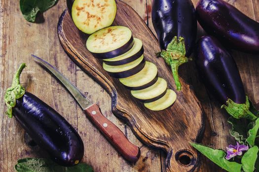 Eggplant nature. Food and drink. Selective focus. organic.