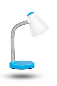 Table lamp isolate on white background. Blue lamp.