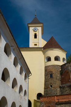 Old medieval castle with towers.