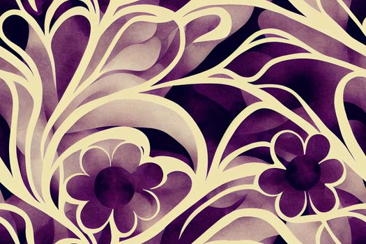 Elegant Floral Pattern. Seamless Abstract Flowers and Leaves.