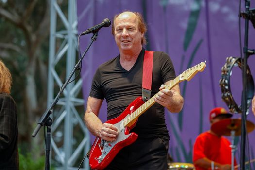 San Francisco, CA, 1st October, 2022, Grammy nominee Adrian Below performs the Talking Heads 1980 classic Remain in Light at the 2022 Hardly Strictly Bluegrass Festival in Golden Gate Park.