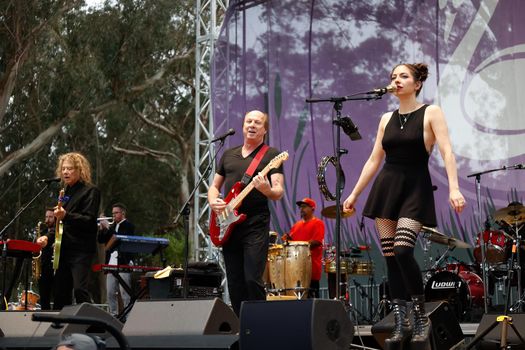 San Francisco, CA, 1st October, 2022, Jerry Harrison, left, and Adrian Belew perform the Talking Heads 1980 classic Remain in Light at the 2022 Hardly Strictly Bluegrass Festival in Golden Gate Park.