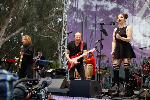 San Francisco, CA, 1st October, 2022, Jerry Harrison, left, and Adrian Belew perform the Talking Heads 1980 classic Remain in Light at the 2022 Hardly Strictly Bluegrass Festival in Golden Gate Park.