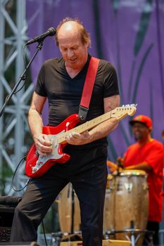 San Francisco, CA, 1st October, 2022, Grammy nominee Adrian Below performs the Talking Heads 1980 classic Remain in Light at the 2022 Hardly Strictly Bluegrass Festival in Golden Gate Park.