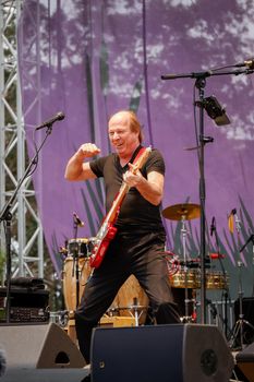 San Francisco, CA, 1st October, 2022, Grammy nominee Adrian Below performs the Talking Heads 1980 classic Remain in Light at the 2022 Hardly Strictly Bluegrass Festival in Golden Gate Park.