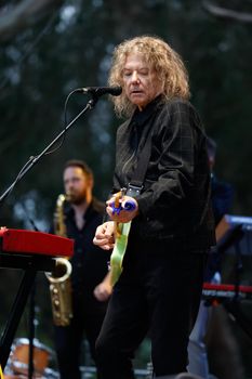 San Francisco, CA, 1st October, 2022, Jerry Harrison performs at the 2022 Hardly Strictly Bluegrass Festival in Golden Gate Park. Harrison is a member of the Rock and Roll Hall of Fame.