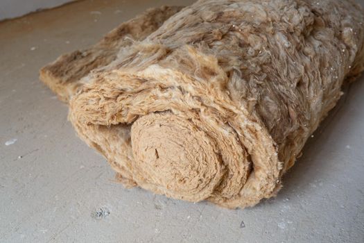 Mineral wool for repairs, building materials, roof insulation for a house under construction