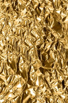 High detail abstract strongly with a crumpled texture of gold foil.Texture or background
