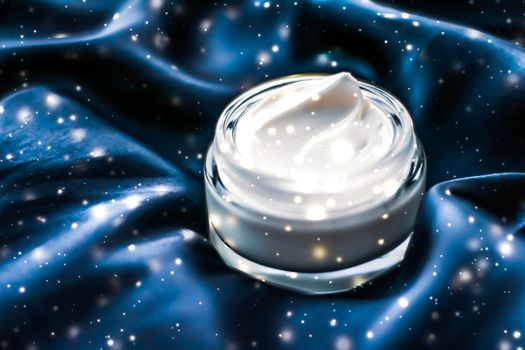 Christmas gift, winter cosmetics and luxe body care concept - Magic night face cream as beauty skin moisturizer, luxury spa cosmetic and natural clean skincare product with holiday shiny glitter
