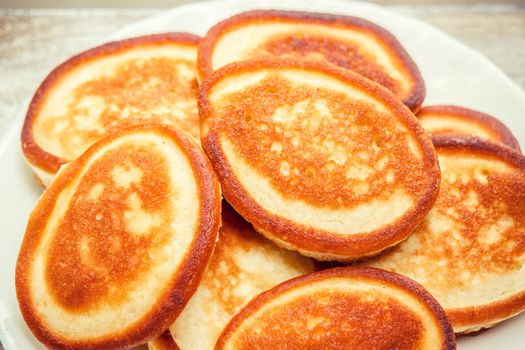 pancakes on a light background. selective focus. nature.