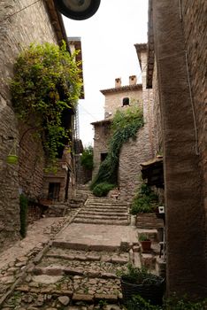 alleys of Macerino, a historic stone town, inhabited only in summer