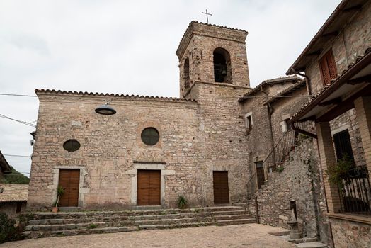 Macerino church, a historic town built entirely in stone, inhabited only in summer