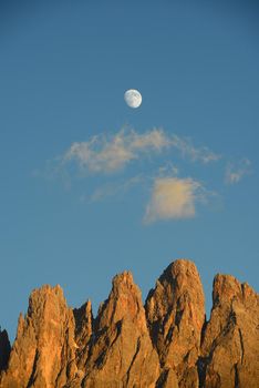 Dolomite mountain near Funes in South Tyrol Italy