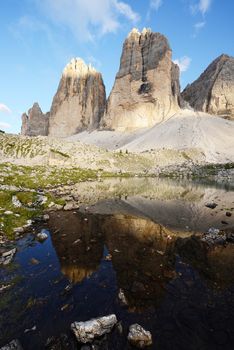 Tre Cime in Dolomite mountain in Italy