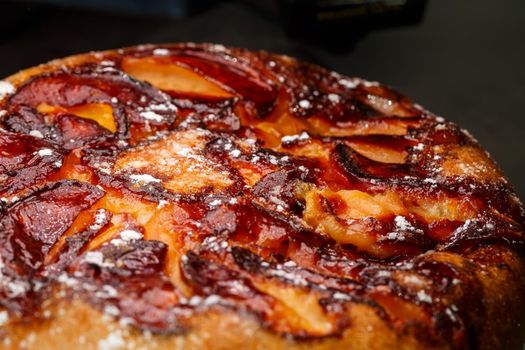 sweet freshly baked apple biscuit cake with sugar