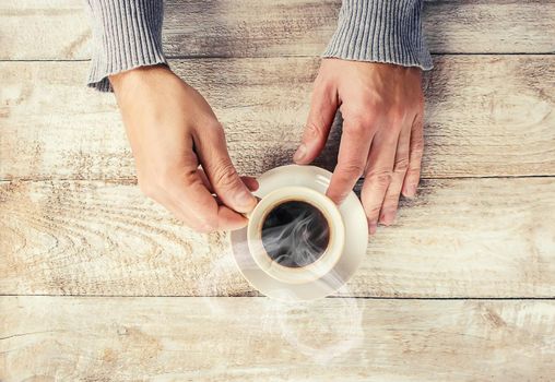 A cup of coffee. Selective focus. Couple. Drink.