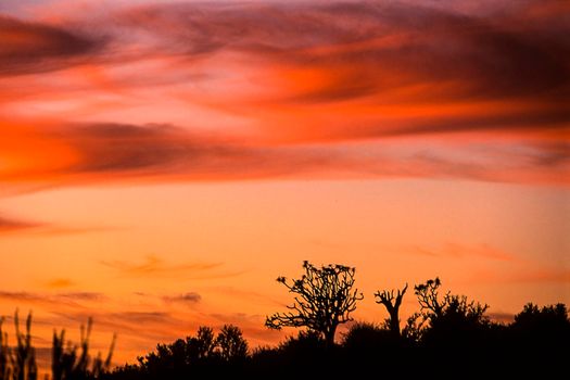 sunset in the fish river canyon, karas, namibia, africa