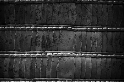 Scaly armor. Elements of plate armor of medieval warfare. metal plates, vintage scaly armor for body protection.