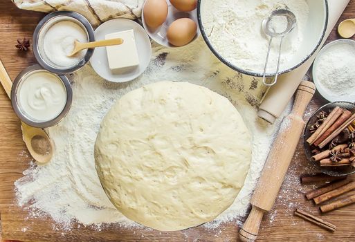 Pastry, cakes, cook their own hands. Selective focus Food