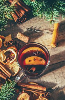 Mulled wine. Selective focus. Food and drink. christmas.