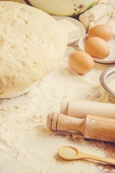 Pastry, cakes, cook their own hands. Selective focus. Food.