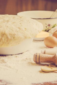 Pastry, cakes, cook their own hands. Selective focus. Food.