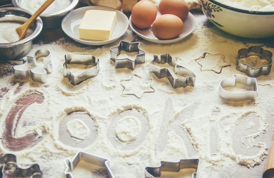 Pastry, cakes, cook their own hands. Selective focus. Food.