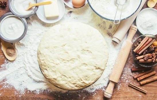 Pastry, cakes, cook their own hands. Selective focus. Food.