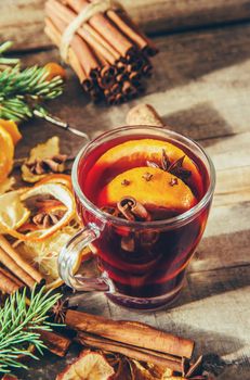 Mulled wine. Selective focus. Food and drink. christmas.