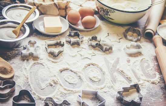 Pastry, cakes, cook their own hands. Selective focus. Food.