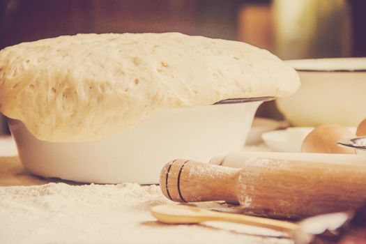 Pastry, cakes, cook their own hands. Selective focus. Food.