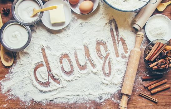 Pastry, cakes, cook their own hands. Selective focus. Food.