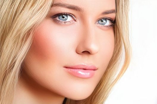 Beauty, skincare and make-up, portrait of beautiful woman, female model face close-up for skin care and makeup branding